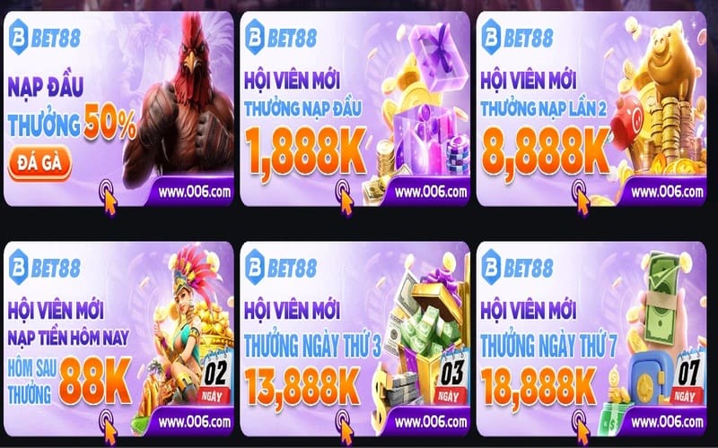 Nhận thưởng nhiều ưu đãi hấp dẫn khi trở thành hội viên chính thức của Bet88